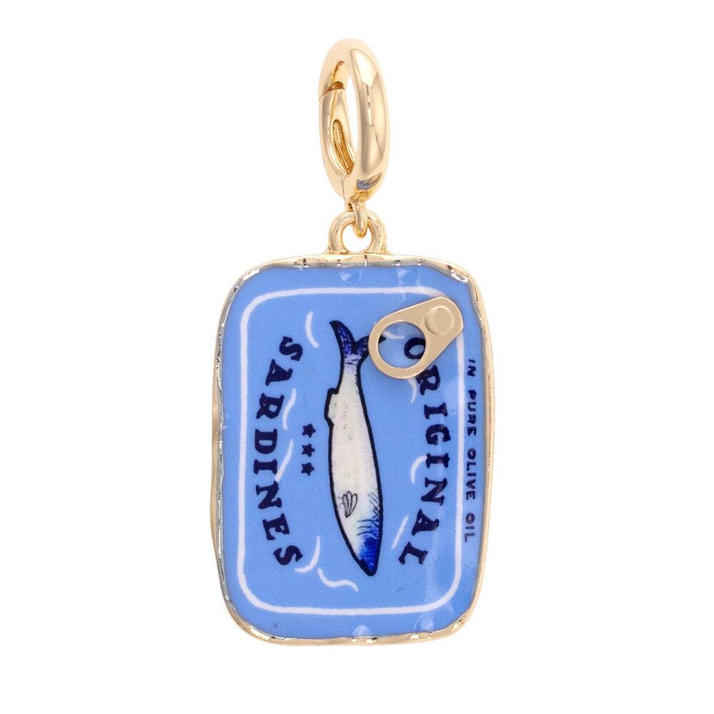 Sardine Tin Enamel Pendant Charm – Blue